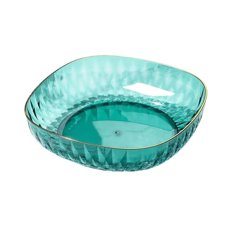 HPTHLY Fruit Plate Fruit Plate Square Decorative Plate Household Dishwasher Snack Plate Candy Plate Fruit Plate Fruit Bowl (Blue)