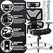 Multifunctional Big and Tall Mesh Office Chair - Adjustable Backrest Height, 4D Arms, Lumbar Support, Headrest and Tilt Angle - Metal Base Quiet Rubber Wheels Ergonomic High Back Computer Desk Chair