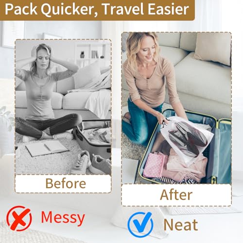 image for COIDEA 20 Pack Shoe Bags for Travel, Clear Travel Shoe Bags for Packin