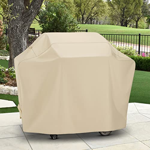 Sunpatio Grill Cover 58 Inch, Heavy Duty Waterproof Barbecue Cover, Outdoor Charcoal Gas Grill Cover, All Weather Protection Compatible For Weber Char-Broil Nexgrill Kenmore Grills And More, Beige #TOP7