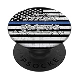 Be Strong Courageous Joshua 1 9 Thin Blue Line Police Gift PopSockets Standard PopGrip