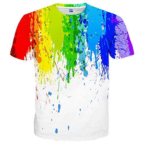 Neemanndy Camiseta unisex con estampado colorido 3D para hombres, mujeres y adolescentes, Estilo 80., M