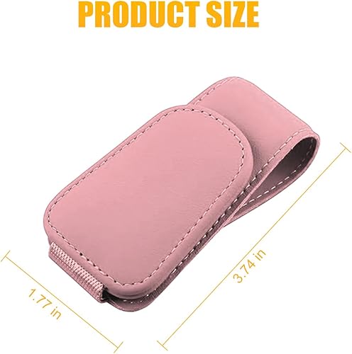 Miniatura 86 de AICEL Soportes para lentes de sol para visera solar de automóvil, soporte de cuero para colgar gafas, soporte magnético para lentes y clip