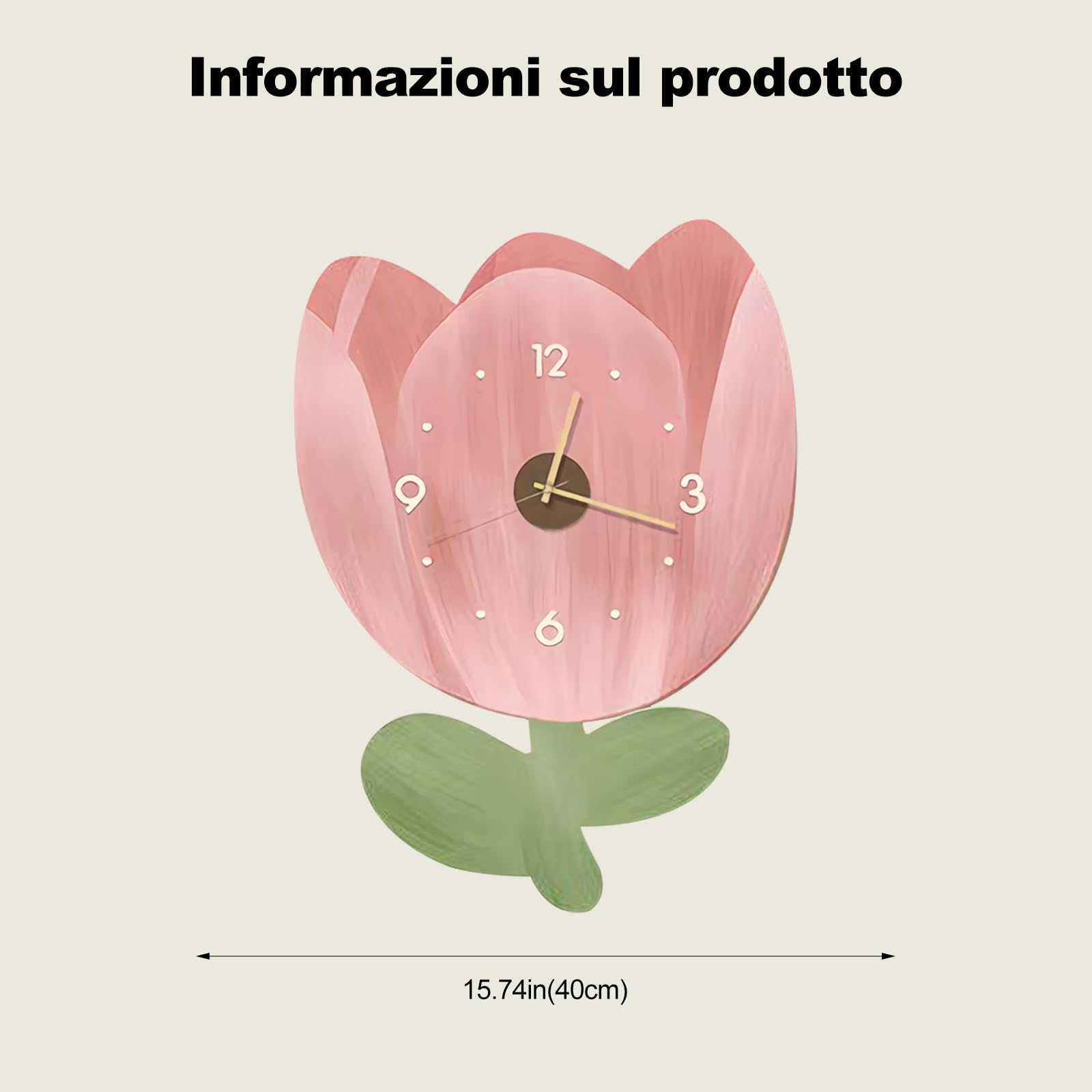 Ergocar Orologio Da Parete, Orologio Da Parete Decorativo Artistico a Led, Orologio Moderno Da Appendere a Fiori, Adatto Per Soggiorno, Camera Da Letto, Studio, Ufficio