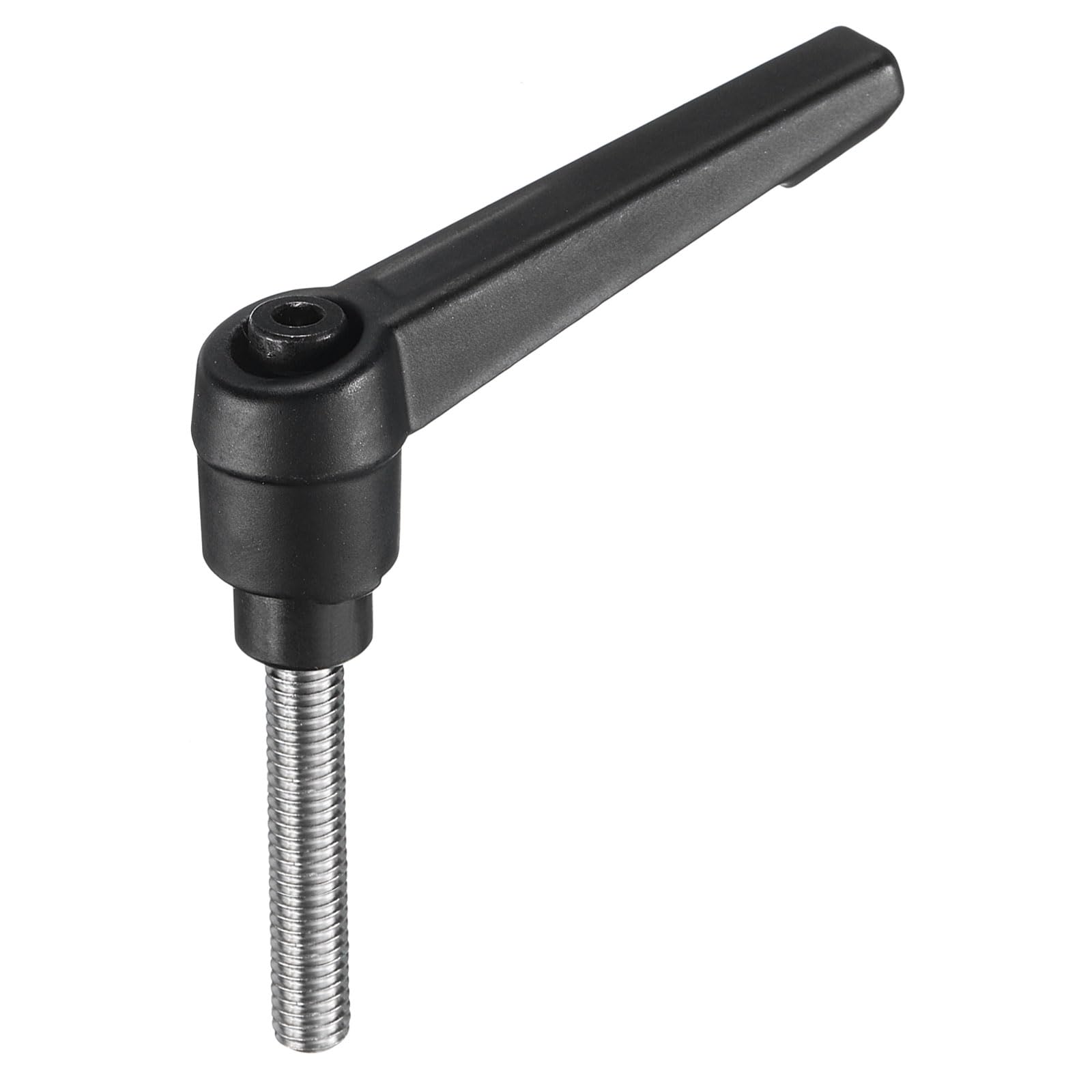 uxcell Adjustable Clamping Lever Handle M6 x 40mm Metric 304 Stainless Steel Male Threaded Stud Hand Knobs Push Button Ratchet Rotating Screw Handles Bolts with Locking Lever Black