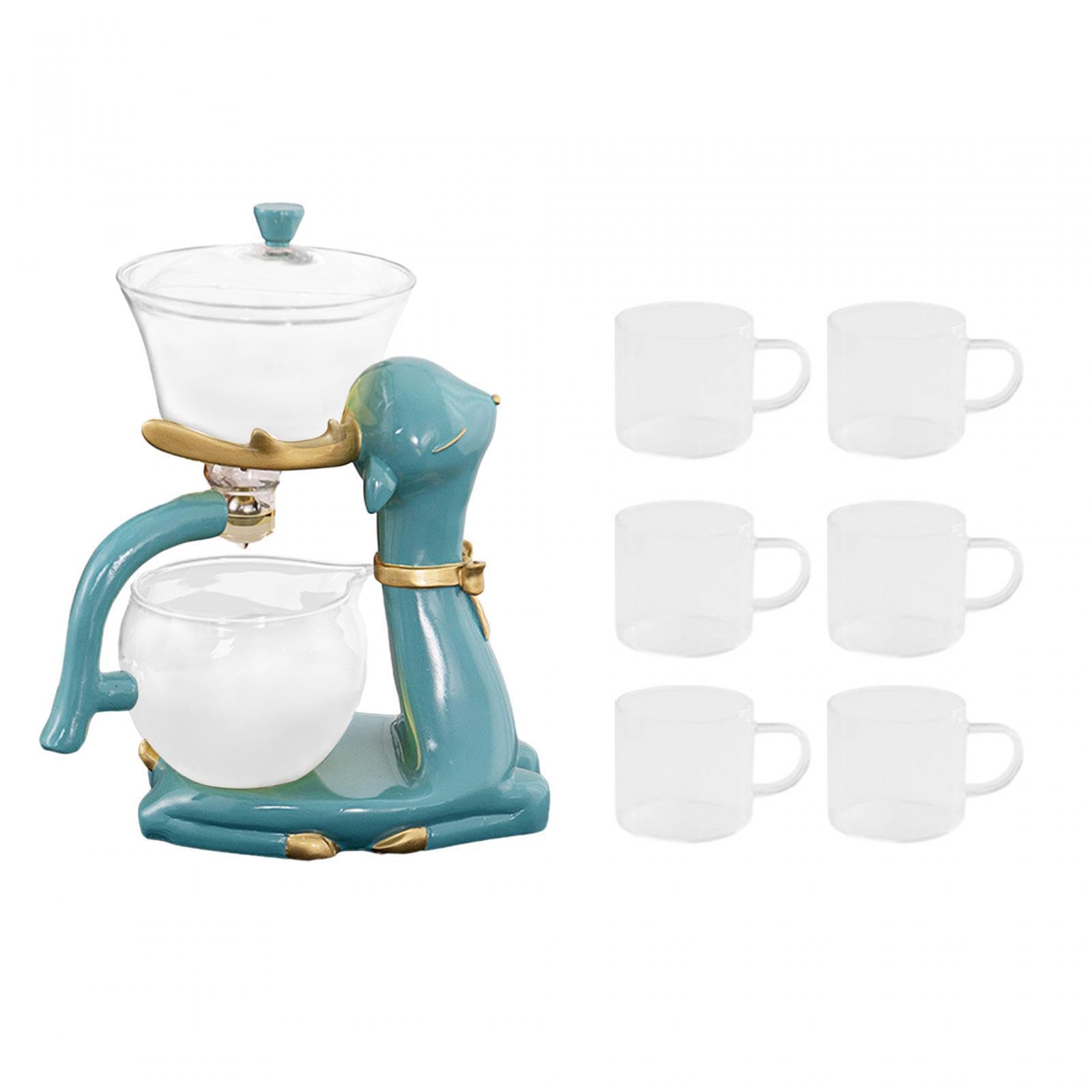 Semi Automatic Glass Teapot Drinkware for Tea House Daddy Gift Birthday Gift Cyan|Collectibles| Kitchen & Home| Dinnerware & Serveware| Teapots & Tea Sets-image-48