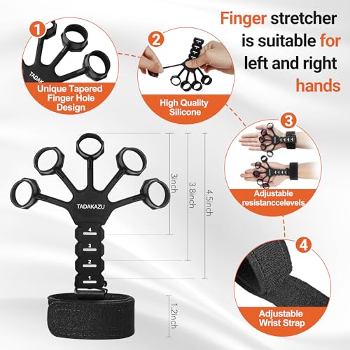 TADAKAZU Grip Strength Trainer Kit (5 Pack) Adjustable Resistance Hand Gripper,Finger Exerciser,Hand Extension Exerciser,Stress Relief Ball and Forearm Workout Ring for Muscle Building Injury Recover - Image 6
