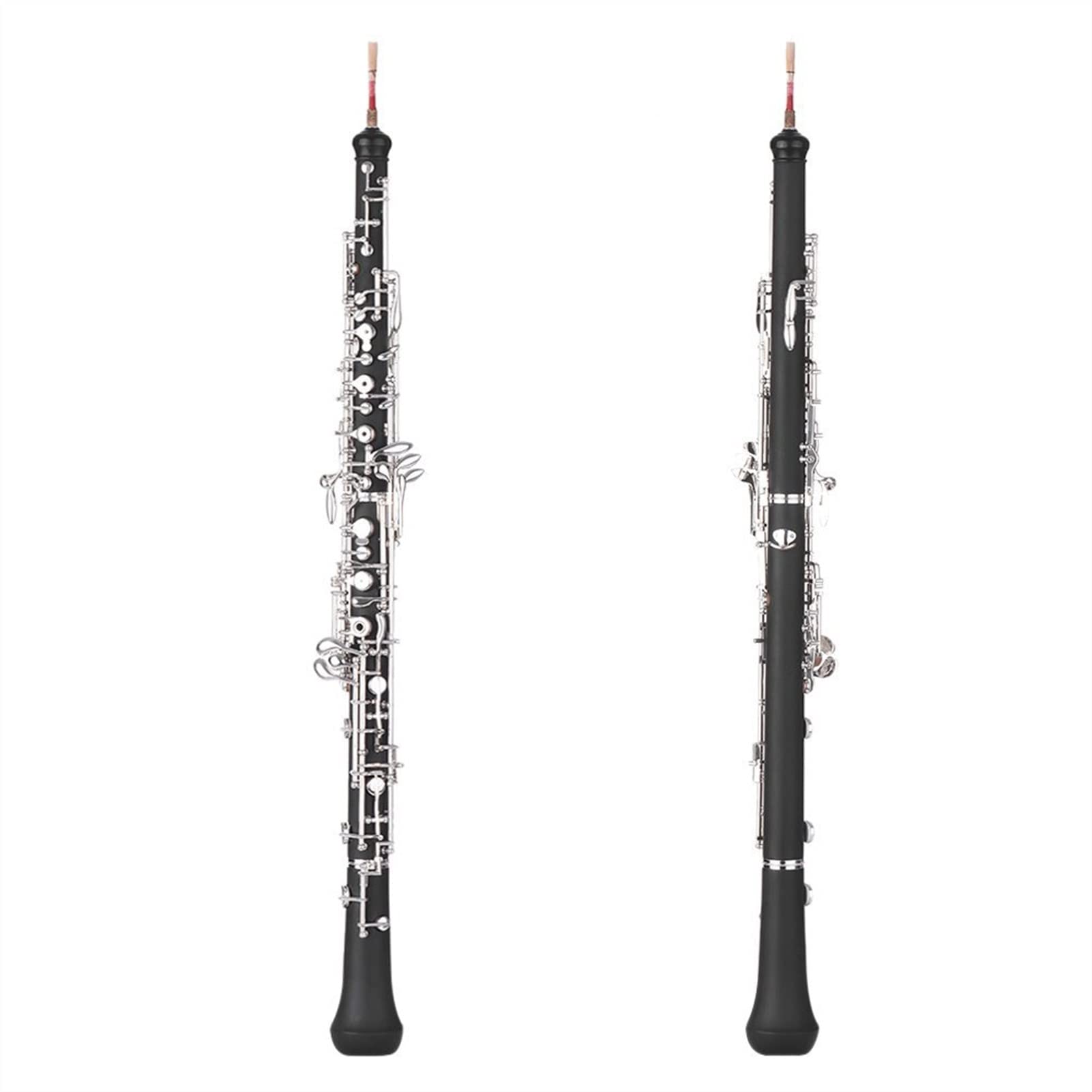 Strumento Oboe Professionale C- Chiave Strumento Argentato Legni Tastiera Oboe Stile Semi- Auto con Custodia Principiante di Oboe