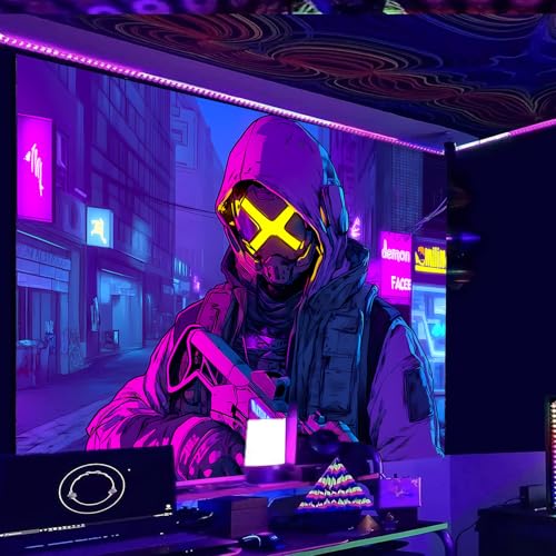 Image of Nuxovilar Cyberpunk Figure Wall Tapestry Polyester 78.74x59.05 In