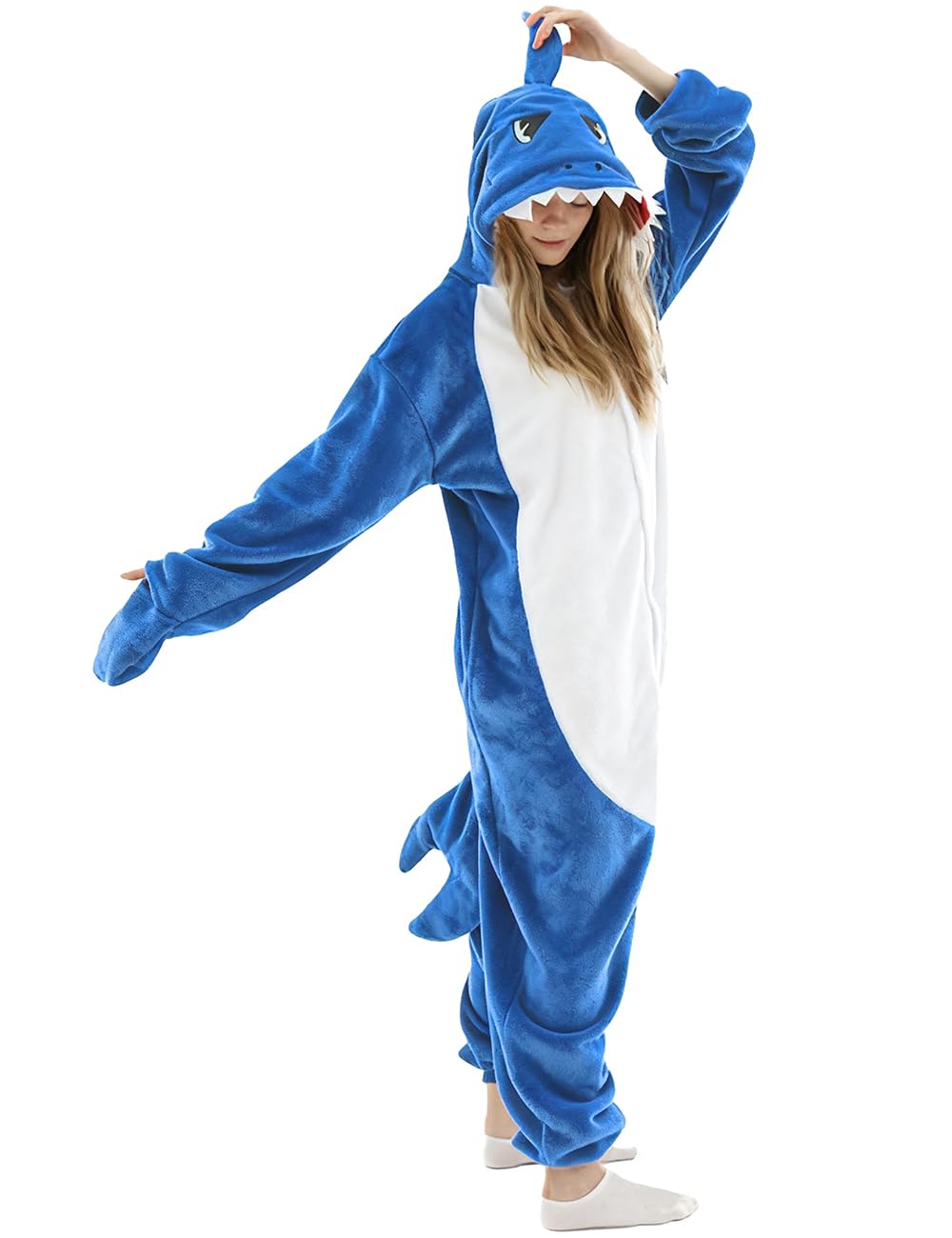 vavalad Shark Onesie Adult Shark Halloween Costumes Cosplay