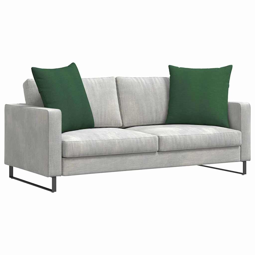 Set di 2 cuscini da divano, 80 x 80 cm, cuscini decorativi in morbido tessuto a coste, con rivestimento sfoderabile e imbottitura in poliestere, per soggiorno, verde scuro