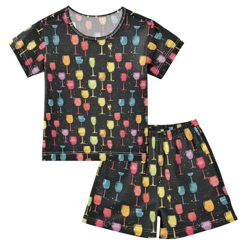 Color Colorful Glass Pajama Set Pajamas Sleepwear Nightwear Loungewear Clothes Set B04045253