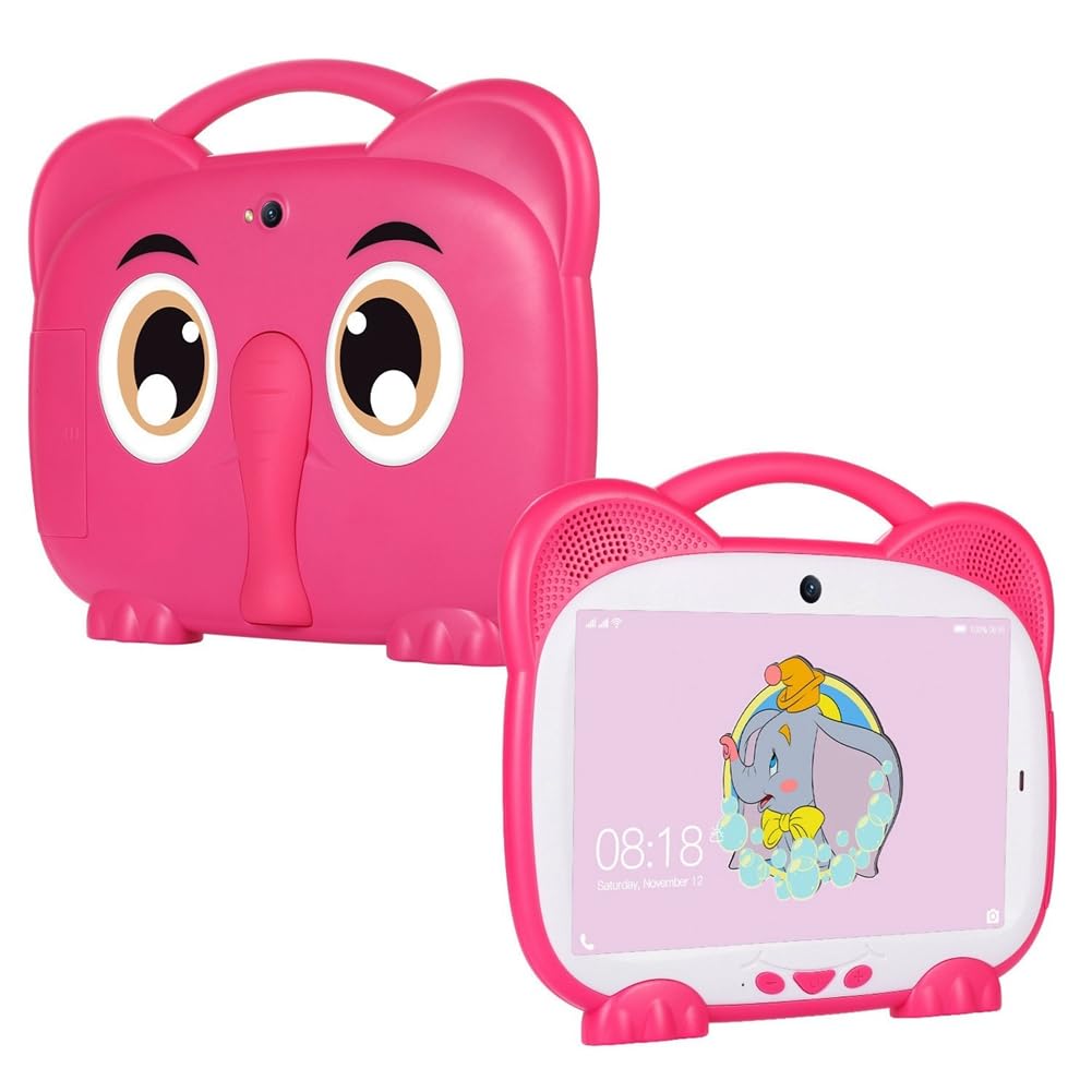 7 tablet per bambini, Quad Core, 1+8G, Dual Card, Android 7.0, tablet per studio e formazione, regalo per bambini, software per bambini, rosa