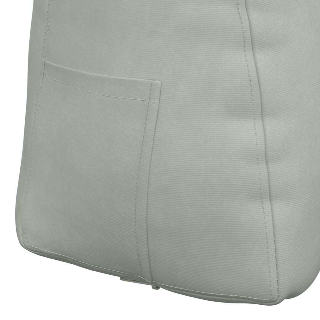Cojín de espalda gris claro, 45 x 24 x 50 cm, terciopelo con soporte lumbar ergonómico, funda extraíble y práctico bolsillo lateral para oficina, sofá y cama