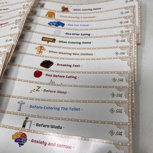 Image of Pack of 24 - Islamic Dua Stickers for Kids, Schools with English Translation, Attractive Design PVC Sticker