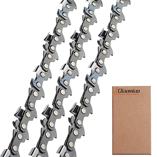 Lot de 3 chaînes de tronçonneuse 3/8"LP 50 Maillons 1,3 mm 35 cm Chaîne à Faible Rebond Compatible avec Stihl MS180 MS181 MS211 MS231 Cover