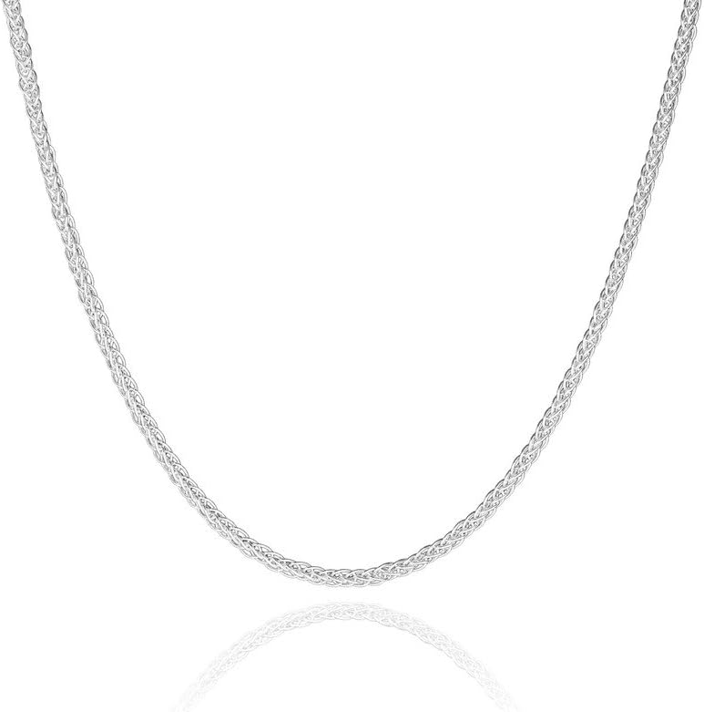 2mm solid sterling silver 925 Italian SPIGA wheat chain necklace chocker bracelet anklet with lobster claw clasp