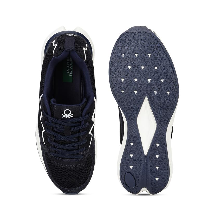Image of United Colors of Benetton Mens United Colors of Benetton Colorblock Lace-up Round Toe Athletic Sneakers Sneaker