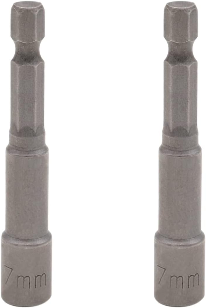 1/4" Hex Shank 10mm Magnetic Nut Driver Bit, Quick-Change Power Socket Adapter Drill Bits Metric, 65mm Length, 2pcs