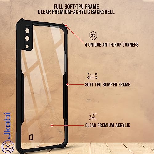 Image of Jkobi Back Cover Case for Samsung Galaxy M10 (Shockproof with Polycarbonate Clear Panel | Professional Black)