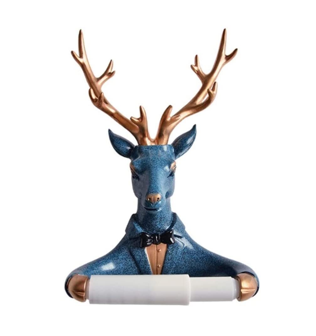 Pudełko na Chusteczki Nawilżane, Nordic Elk Roll Paper Holder Kreatywne Pudełko Na Chusteczki Z Żywicy Do Łazienki Hotel Bez Wykrawania Sypialni i Salonu(A)