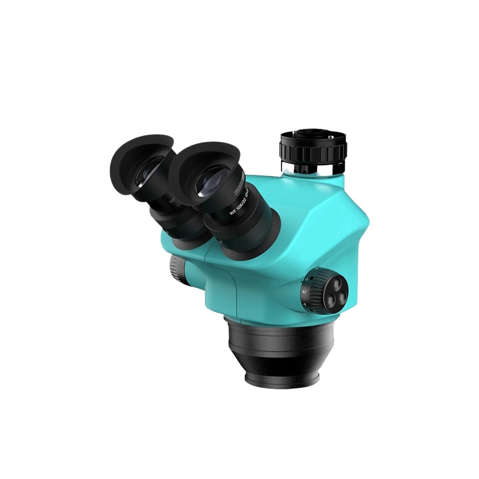 Neu Trinokular Mikroskop Kopf 7-50X Simul Brenn Kontinuierliche Zoom Stereo WF10X/22mm Okular Telefon PCB Löten(7-50X 0.5CTV)