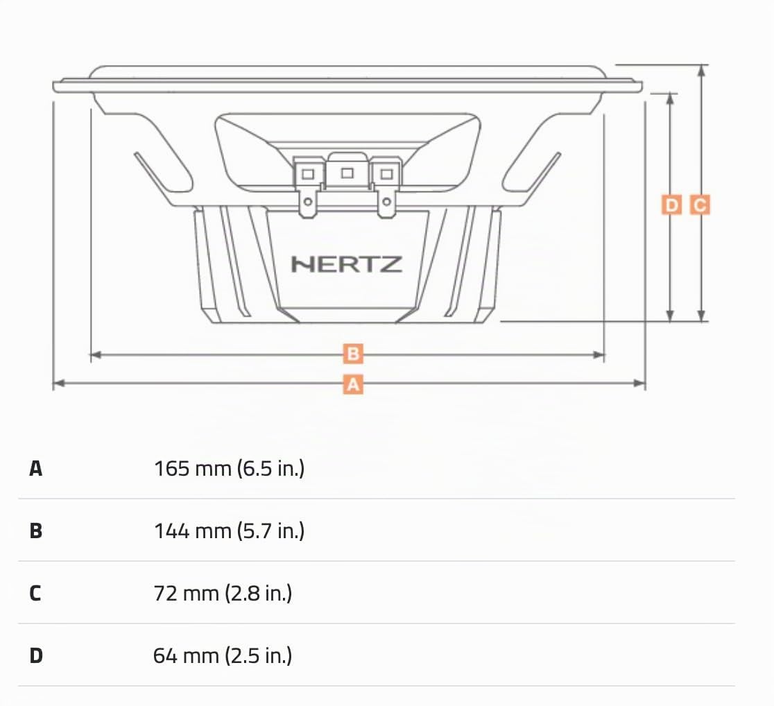 Hertz DCX 165.3 par de Altavoces coaxiales de 2 vías 165 mm, 120 W | papel prensado hidrófugo, tweeter PEI 15 mm, 6,5 pulgadas, 60 W RMS, 4 Ohm, 93 dB, 60-21000 Hz, imán de ferrita