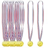 Honbay 24 medallas de oro de plástico para niños, para fiestas, juegos, deportes, vestir y mucho más