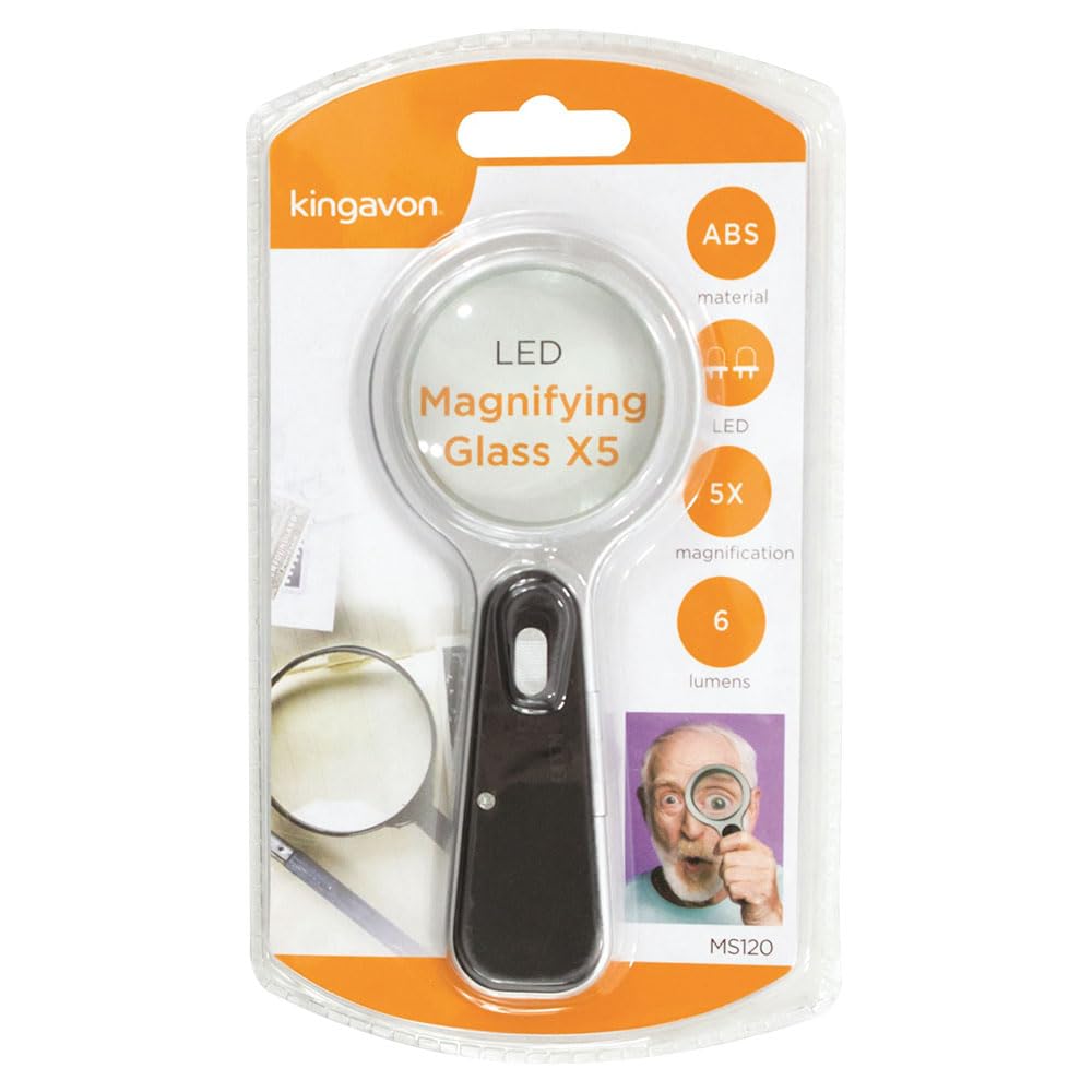Kingavon Compact 5x Hand Magnifier/Magnifying Glass With LED Light