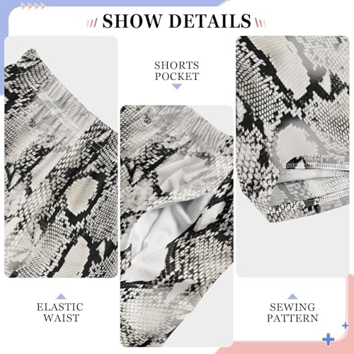 ZZXXB Retro Snake Print Boys Long Pants Soft Trousers Elastic Waist Kids Lounge Bottoms with Pockets S-XL4