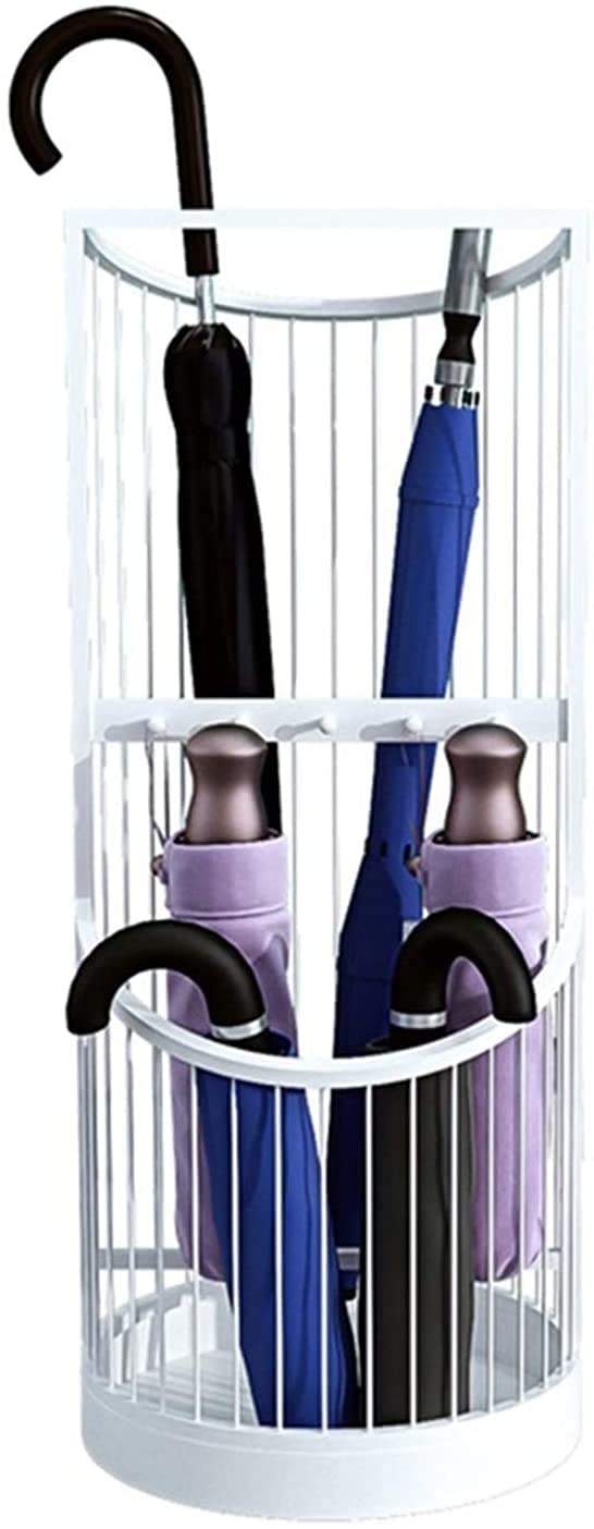 DFGHNBVC Light Luxury White Metal Umbrella Rack Stand - Waterproof, Rust-Proof Large Capacity Holder For Space-Saving Nization - Stylish Umbrella Storage Solution