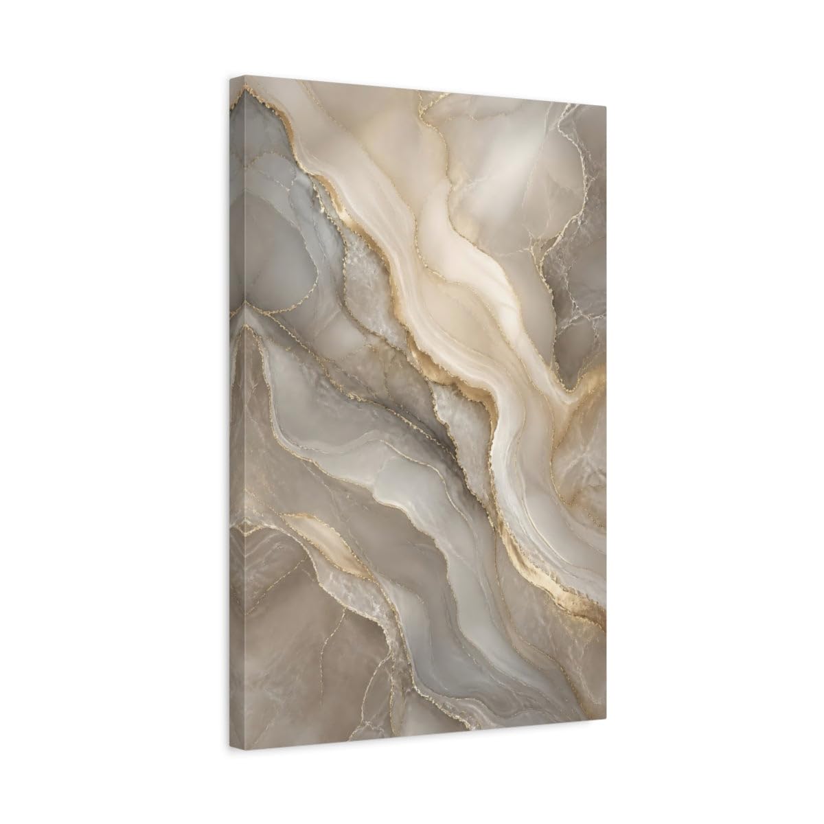 Tableau abstrait agate grise et or déco murale salon modern - 8