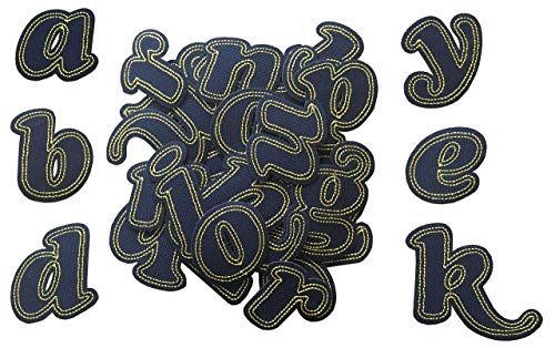 Navy Alphabet Letters 26pcs A-Z Iron on Patches Sew on Appliques 1.57 x 1.70 inches A-110