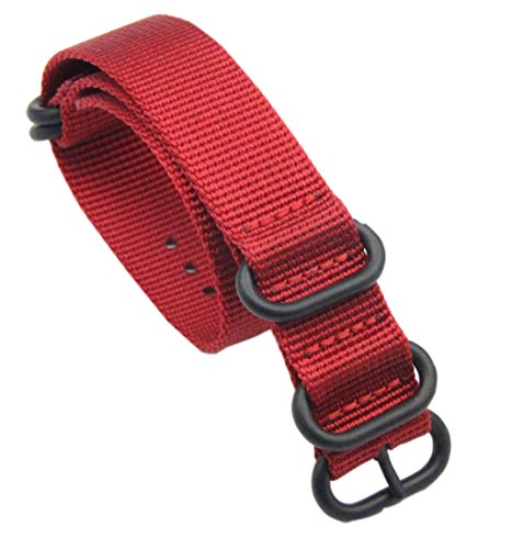 Preisvergleich Produktbild Autulet 22mm Nylon Uhrenarmband Männer Rot