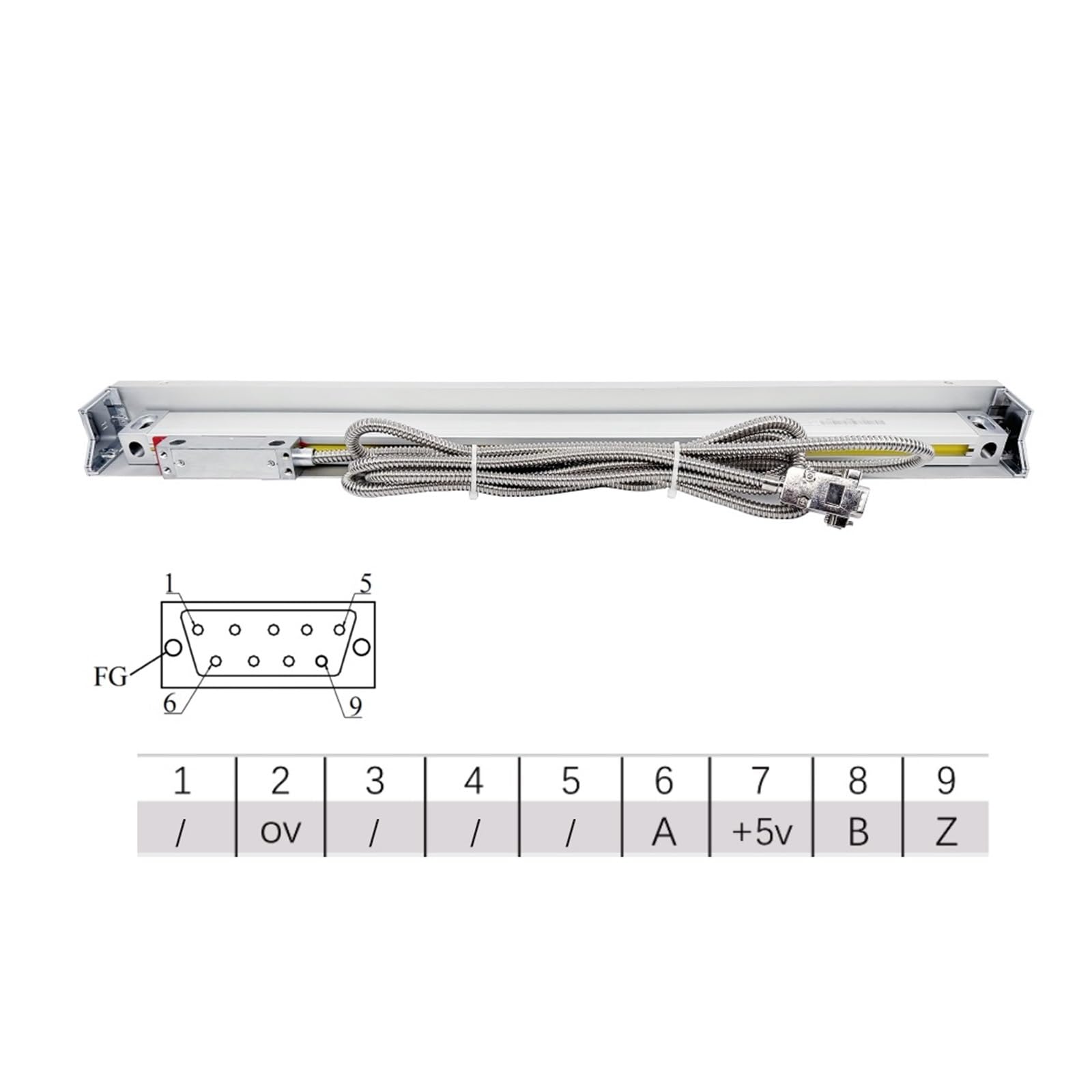 Encodeur Linéaire, 0,005 Mm K35 500 Mm-1000 Mm TTL, Capteur De Règle À Réseau Optique, Échelle Linéaire, Encodeur À Lecture Numérique pour Tour Et Fraiseuse, Course 1000 Mm, 1