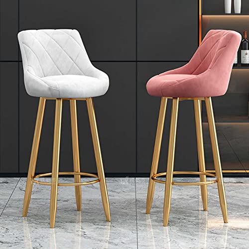 Tabouret de bar en velours gris pour îlot de cuisine et repas sur le pouce - 5