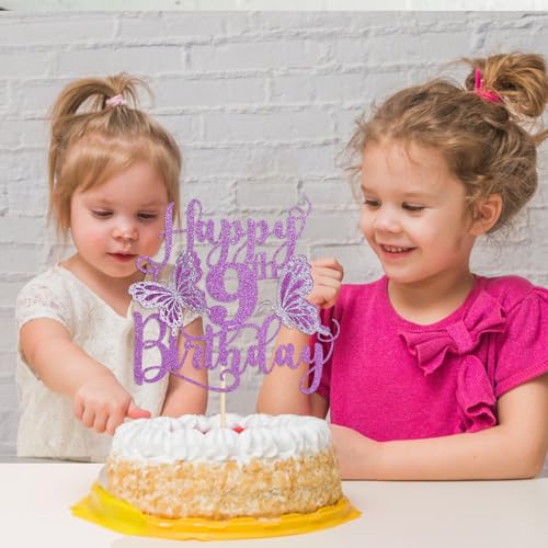 Kaoenla 3D Butterfly Happy 9th Birthday Cake Topper by Kaoenla - Used condition - Image 3