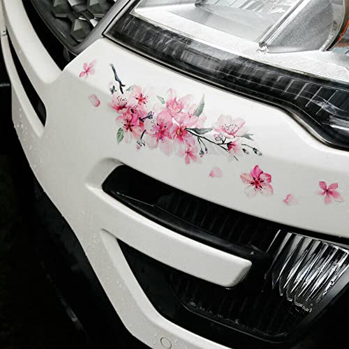 Lot De 2 Autocollants En Vinyle Pour Voiture Motif Fleurs De Cerisier Rose Pour Véhicules, Voiture, Camion, Garde-boue