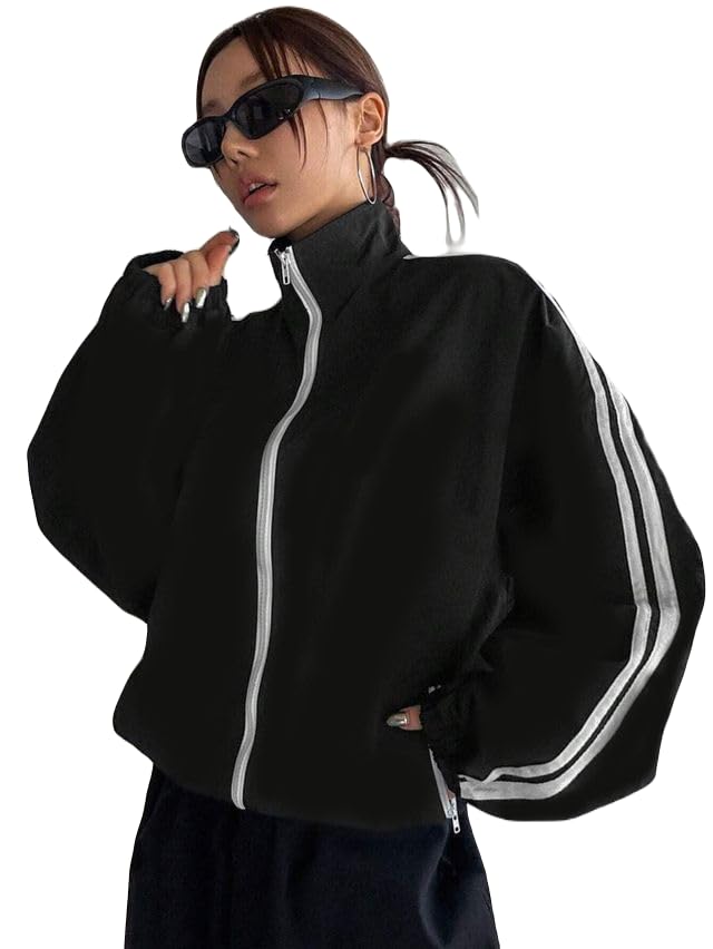 Women's Windcheater Jacket - Lightweight Polyester Zipper Closure | Full Sleeve Jacket For Winter Season| Stylish & Weather-Resistant - N_W-4101_BLACK13