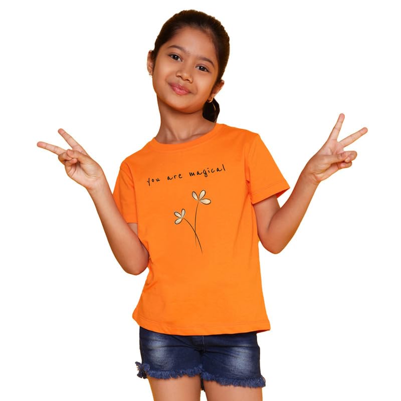 Nusyl Girls You are Magical Text Printed Cotton Blend Round Neck Half Sleeve T-Shirt - Review, Price and Buying Guide