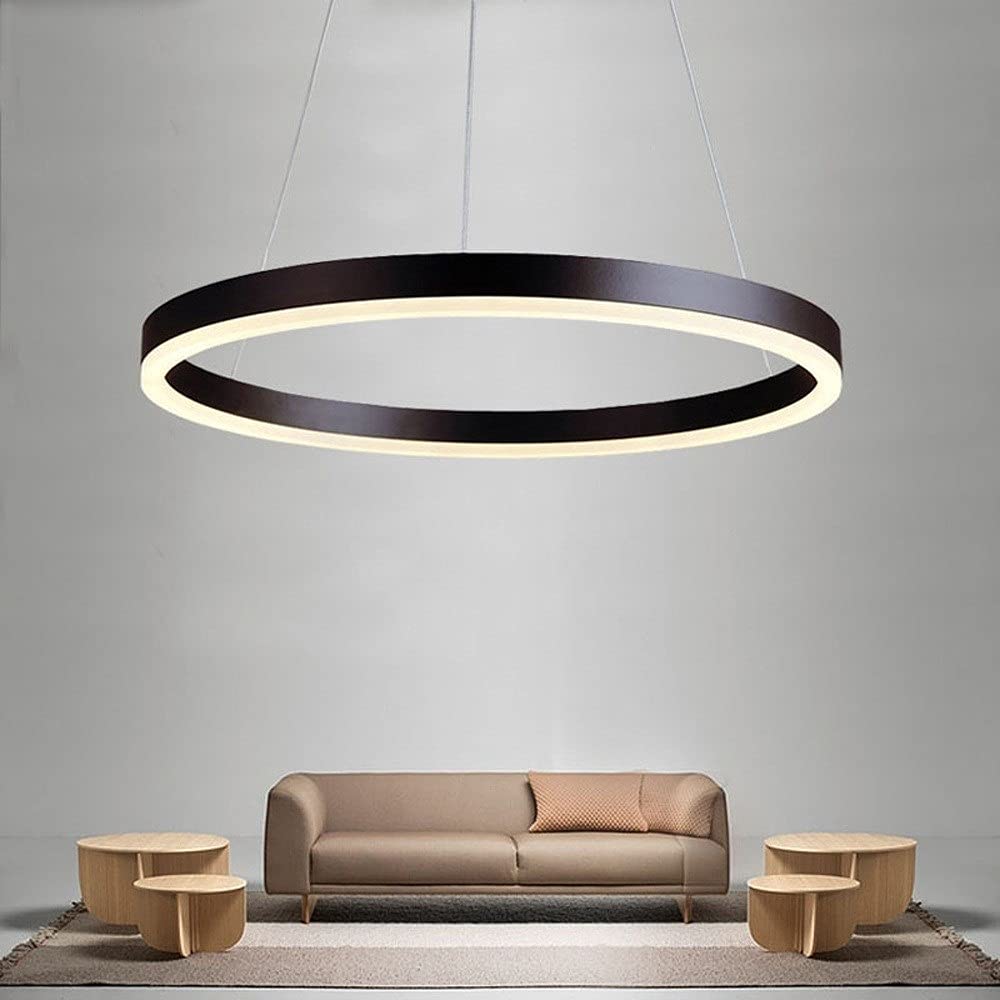 RRJJ Chandelier LED Ring Light Dimming Pendant Light, Vintage Chandelier Adjustable Rise and Fall Retro Lighting Ceiling Light for Kitchen Island Diningroom Table Billiard Table，Steples