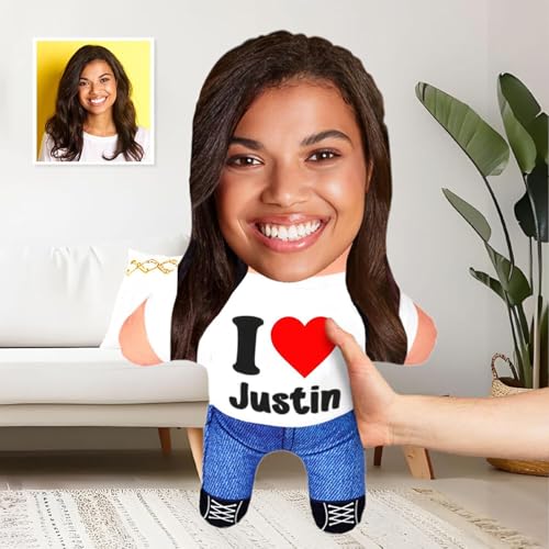 Drawelry Custom Face Photo Pillow, Personalized 3D Portrait Throw Pillow