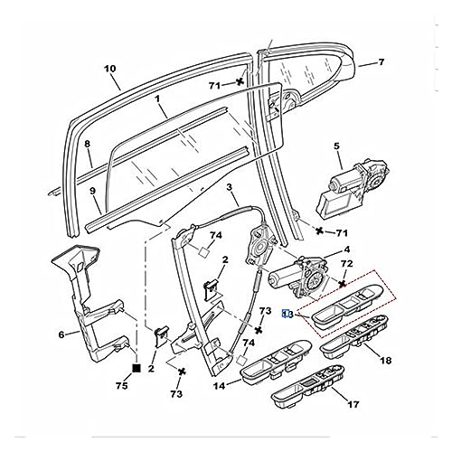 Commande vitre électrique Peugeot 307 réparer mécanisme bloqué passager 6554.E7