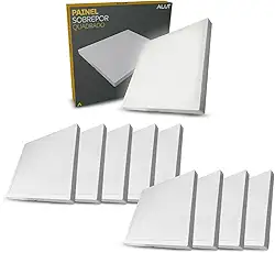 Kit 10 Unidades ALUT Painel LED de Sobrepor Quadrado, 25W Plafon 6500K Branco Frio, Luminária Bivolt Slim de Instalação Rápida