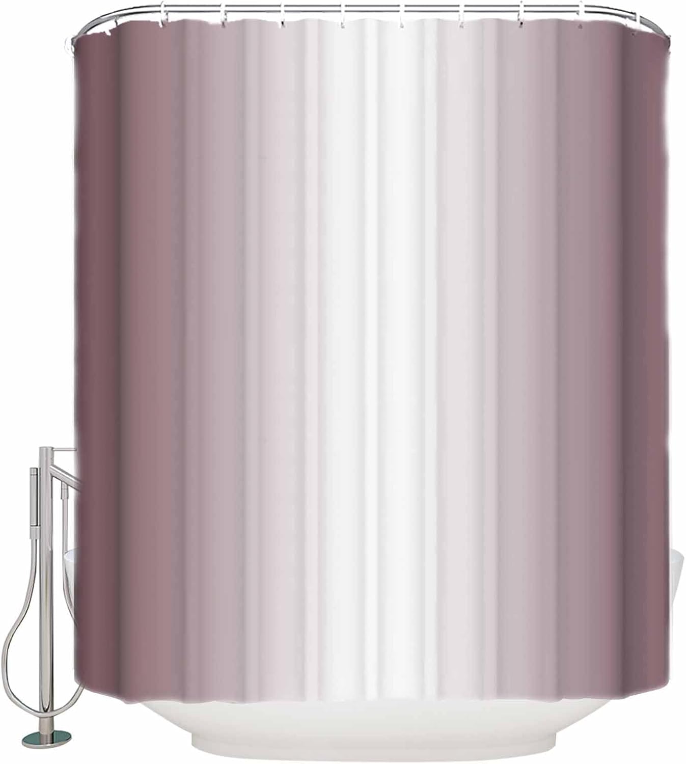 Shower Curtain Mauve Gradient White Ombre Abstract Waterproof Polyester Fabric Bath Curtains with Hooks Bathroom Decor 72"x84" Shower Curtain Sets