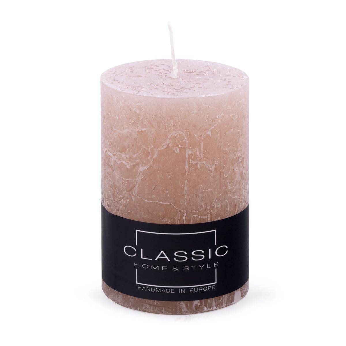 DONAU Home Velas rústicas/Polvo rosa / 1 pieza / 10 x 7 cm de diámetro sin perfumar/para decoración en el salón, cuarto de baño, 49 horas de combustión, velas decorativas, velas de cera/ambiente