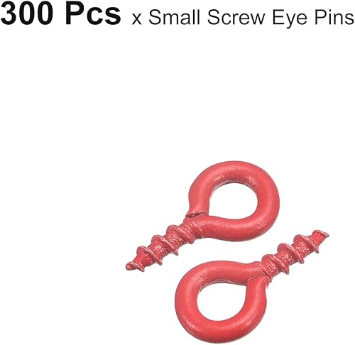 Miniatura 48 de uxcell 300 ganchos pequeños de ojo de tornillo con rosca, tornillos roscados, tornillo autorroscante de 0.31 x 0.39 pulgadas para hacer joyas, Negro