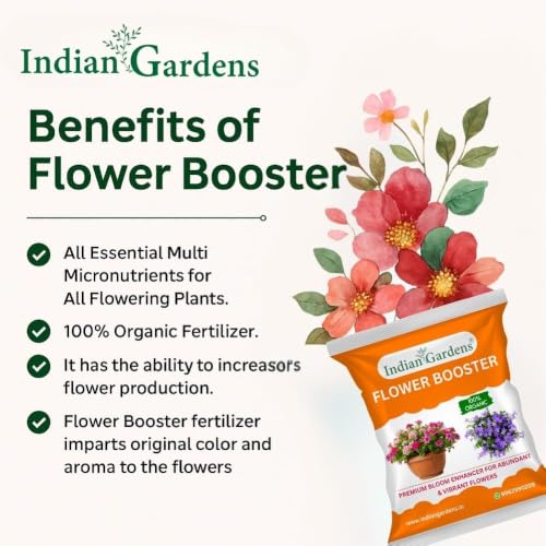 Image of Indian Gardens - Flower Booster | Flowering Plant Food for Heavy Blooming | Promotes Bigger, Brighter Flowers & Healthy Growth | Suitable for All Flowering Plants (10 Kg)