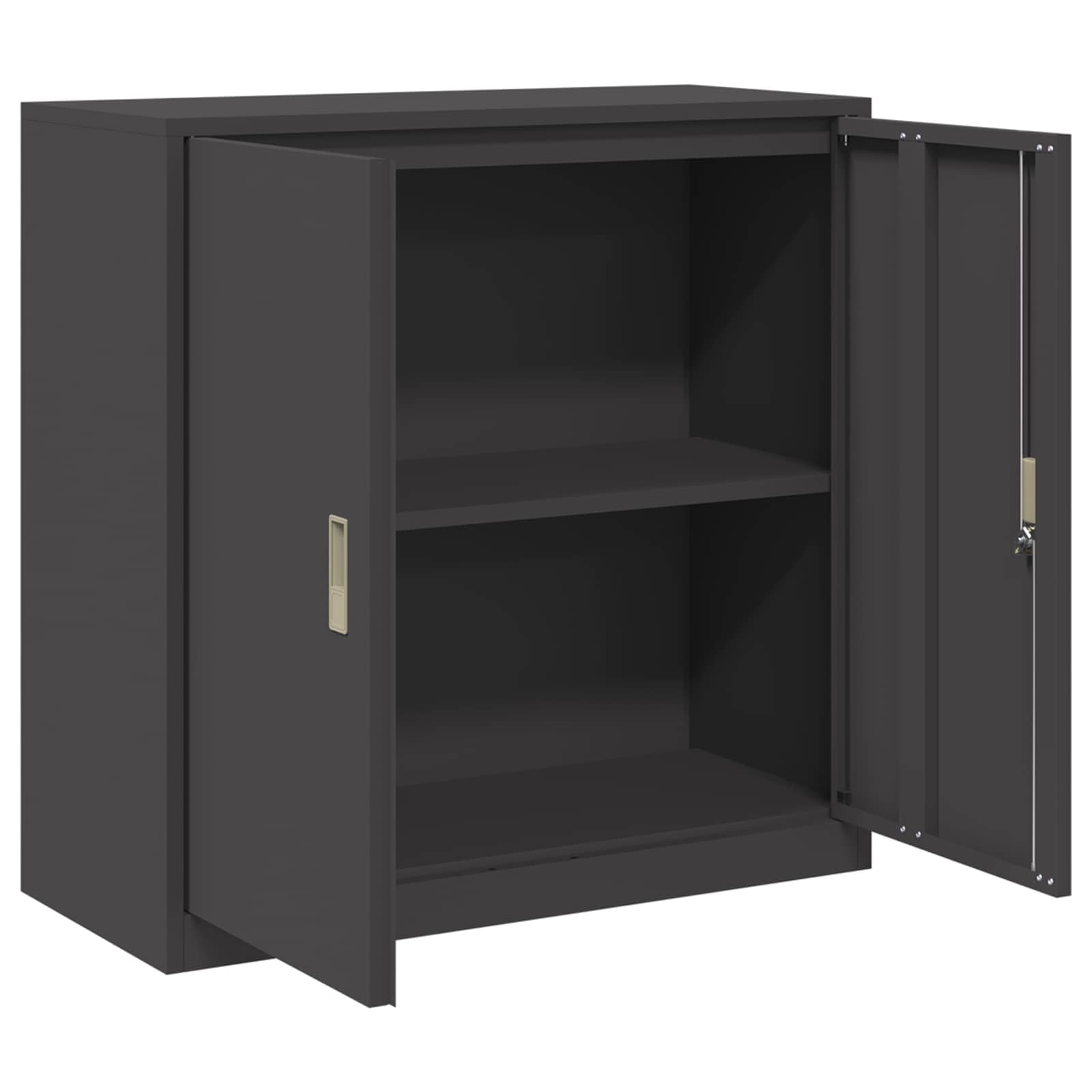 Armadio portaoggetti, nero, 90 x 40 x 90 cm, in acciaio