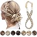 Braided Headband Plaited Hair Band Chunky Braided Headband Elastic Stretch Braid Hairband Wide Plaited Braids Synthetic Hairpiece For Girls And Women (Medium-five strands braided, 9/10)